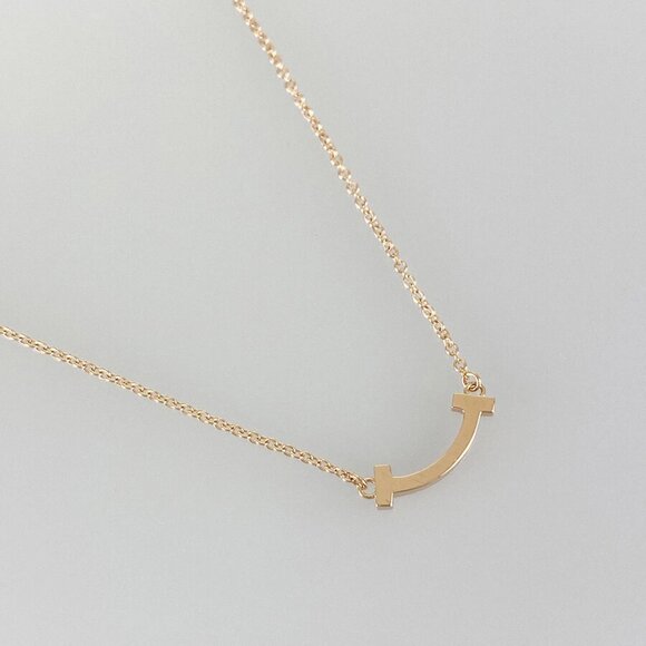 TIFFANY&Co. T Smile mini Rose gold Necklace - Picture 12 of 14